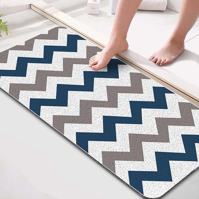 godehone Shower Mats Non Slip Without Suction Cups, PVC Loofah Bathroom Mats by godehone