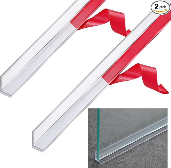 2 Pcs 1/2'' x 36'' Long Clear Vinyl L-Type Seal Strip by Newtay