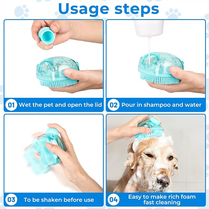 2PCS Dog Washing Gloves and Dog Shampoo Brush, Dog Bath Brush That can add Dog - Image 2