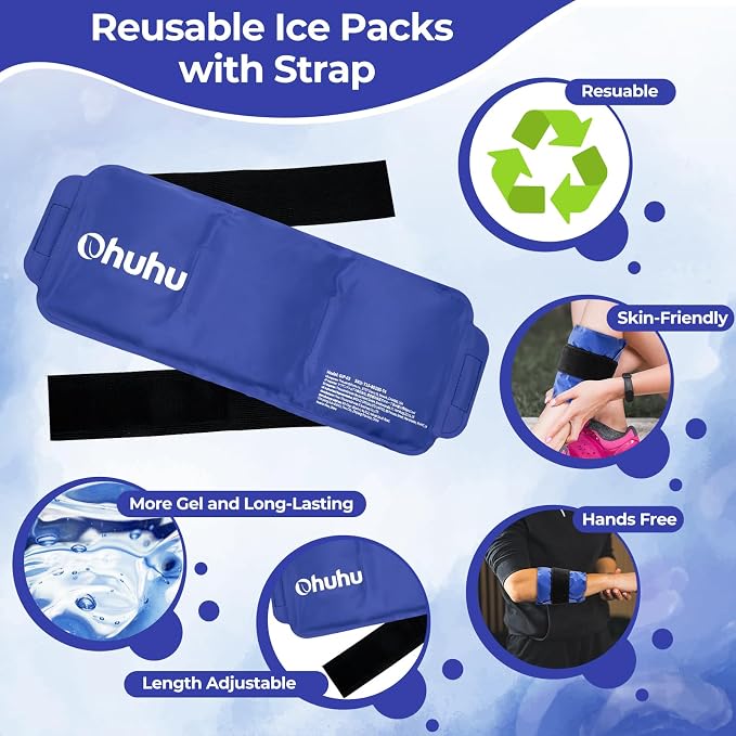 Ice Pack Wrap for Injuries: Ohuhu 2 Pack Reusable Ice Packs - Image 3