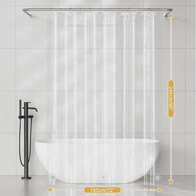 AmazerBath Shower Curtain Liner 2 Pack, 72 x 96 Inches Extra Long PEVA Plastic - Image 8