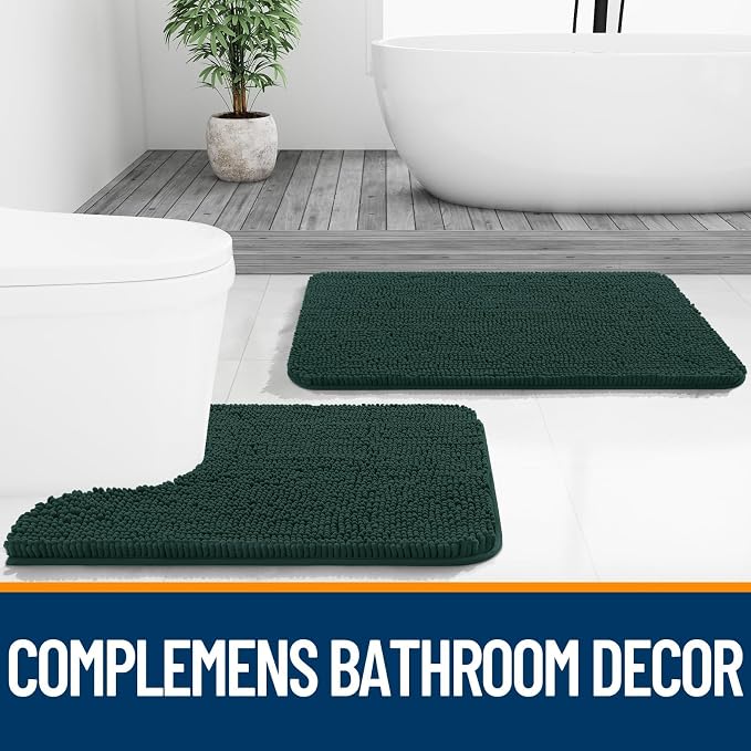 OLANLY Bathroom Rugs Sets 2 Piece, Soft Absorbent Chenille Bath Mats and - Image 6