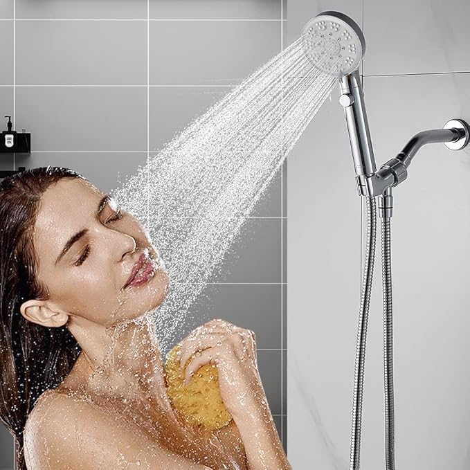 High Pressure Shower Head with ON/Off Pause Switch Button, 5 Mode Handheld - Image 7