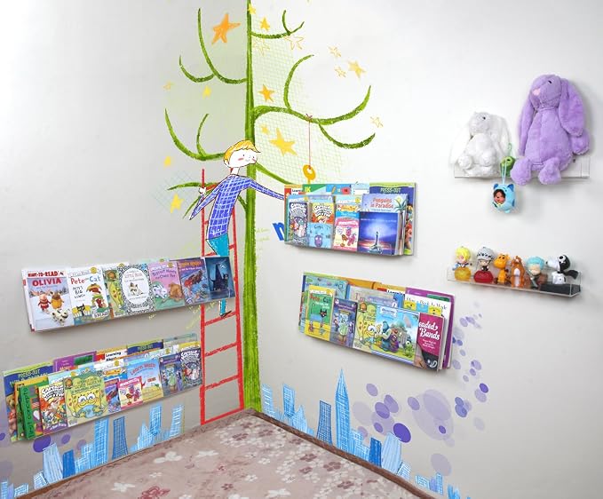 NIUBEE 36-Inch Acrylic Floating Bookshelves - Image 8