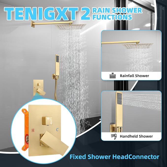 Bathroom Shower Faucet Set，10 Inch Rain Shower Head - Image 2