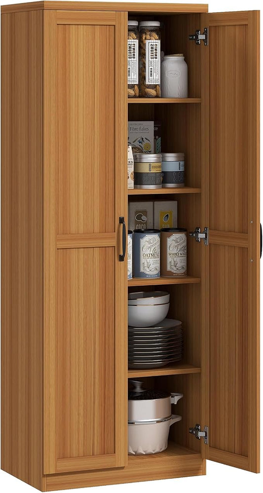HOMCOM 63" 2-Door Kitchen Pantry, Freestanding Storage Cabinet by HOMCOM