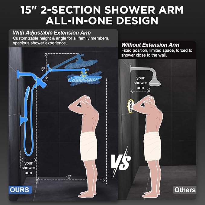 Veken 11.8" Rain Shower Head - Image 6