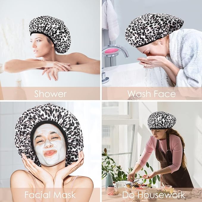 Aquior Shower Cap, Extra Large Triple Layer Bathing Cap - Image 4