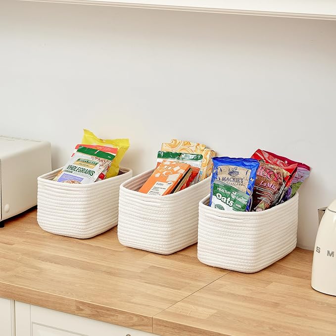 Small Cotton Rope Basket – Storage Bin - Image 5