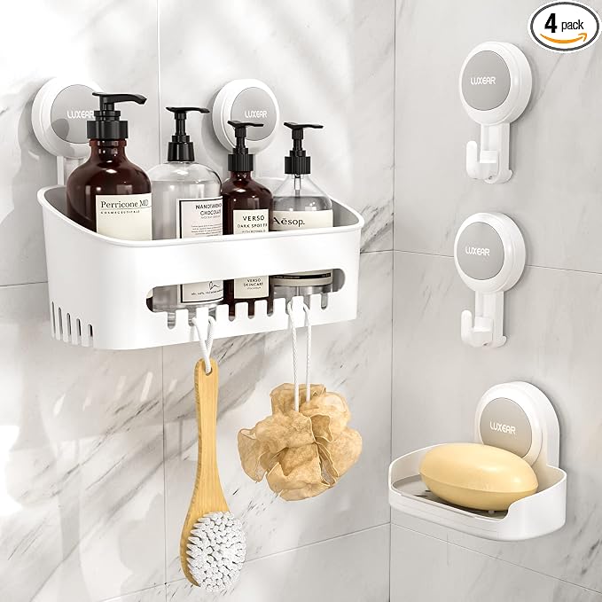 LUXEAR 4 Pack Shower Caddy Set by Luxear