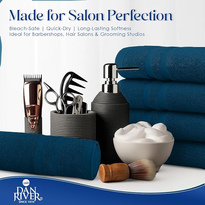 DAN RIVER 100% Cotton Salon Towels Set – 16x26 inches, Highly Absorbent and - Image 2
