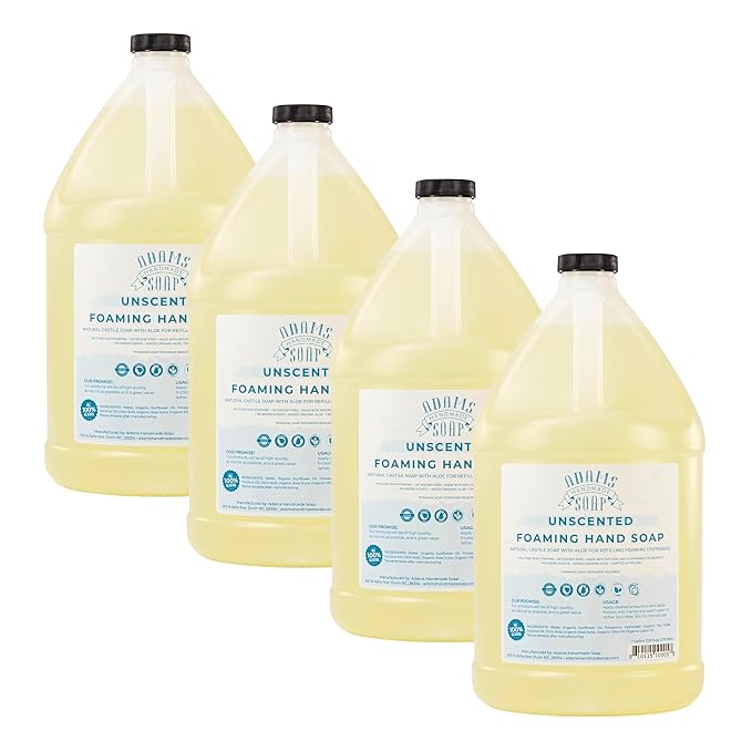 Adams Handmade Soap Thin Castile Foaming Liquid Hand Soap 1 Gallon Refill by AdamsHandmadeSoap