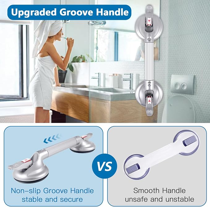 21inch Upgrade Suction Shower Grab Bar, Portable Shower Handle Bar Suction Grip - Image 4