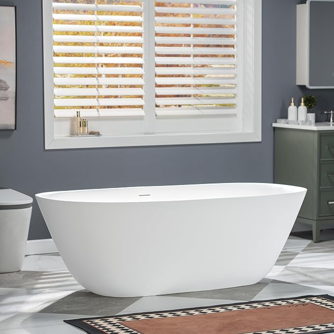 WOODBRIDGE 67" L x 32-5/8" W Luxury Contemporary Solid Surface Stone Resin - Image 14