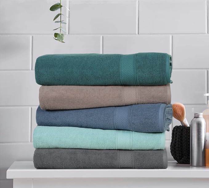 HILLFAIR 600 GSM- 40 x 80 Inches- 100% Cotton 2 Pc XXL Oversized Bath Towel - Image 5