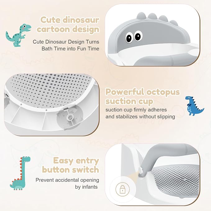 Baby Bath Seat for Babies 6 Months & Up Sitting Up, Non-Slip Baby Bath Chair - Image 5