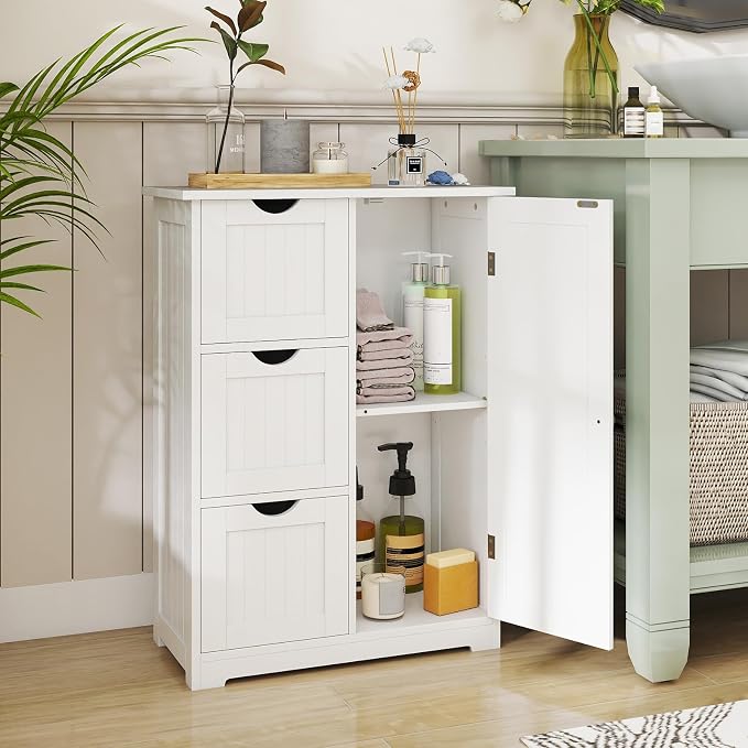 Tangkula Bathroom Floor Cabinet, Freestanding Storage Cabinet - Image 2