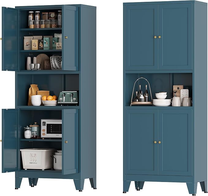 Metal Pantry Cabinet, Tall Kitchen Cabinet - Image 6
