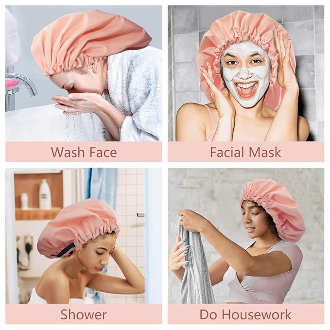 Aquior Shower Cap, Extra Adjustable Shower Caps - Image 7