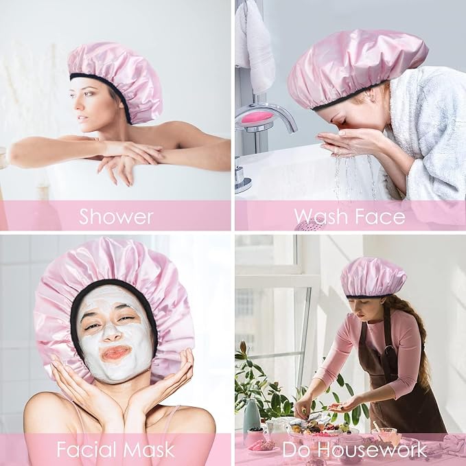 Aquior Shower Cap, Extra Large Triple Layer Bathing Cap - Image 5