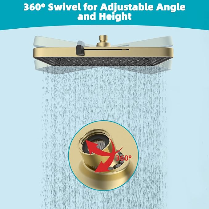 Hibbent 5 Spray Modes Shower Head, Large Rainfall Showerhead - Image 6