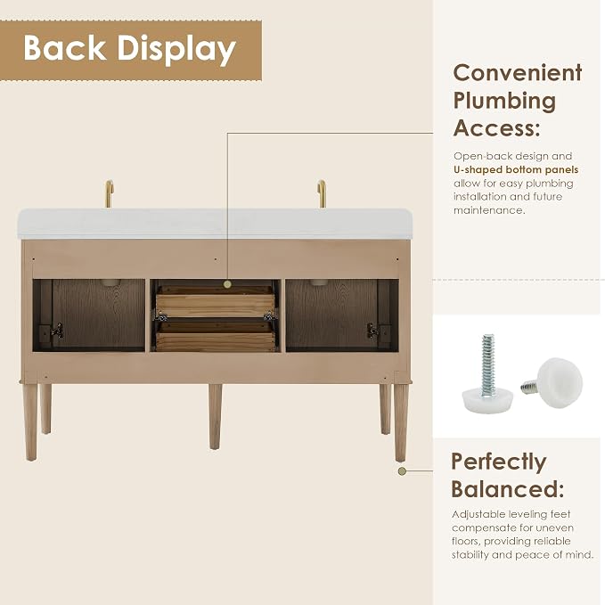 ALTAIR 60 in Bathroom Vanities Double Sink Floating and Freestanding Vanity - Image 9