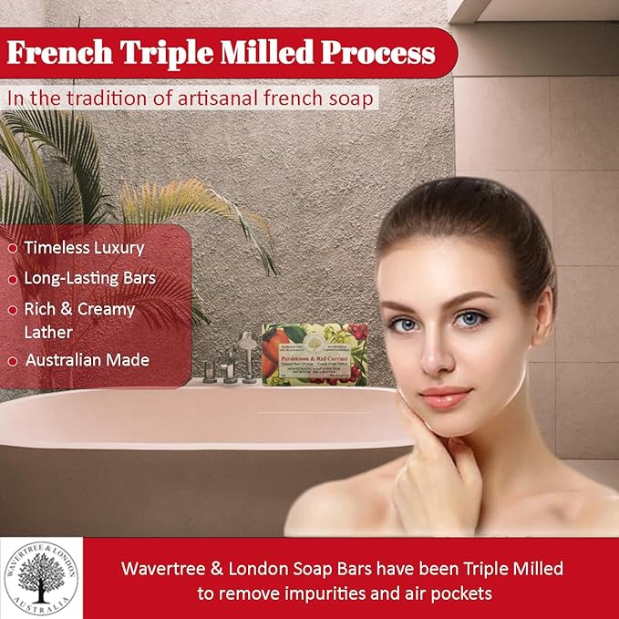 Wavertree & London Persimmon & Red Currant Scented Natural Soap Bars, 7 oz - Image 3