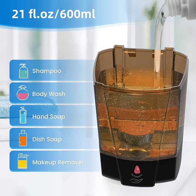 SVAVO Automatic Soap Dispenser Hand Soap Dispenser Wall Mount 600m/21fl.oz - Image 3