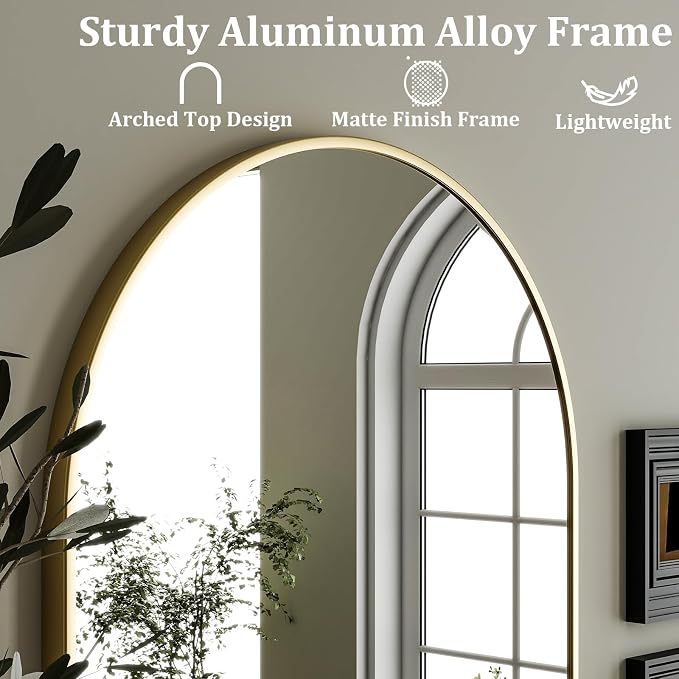 HARRITPURE 20"x30" Arched Bathroom Mirror - Image 4