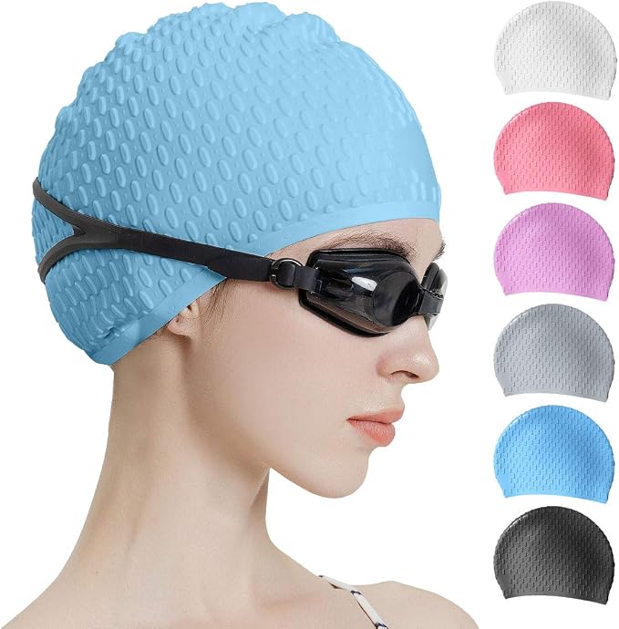 Tripsky Silicone Swim Cap, Comfortable Bathing Cap Ideal by Tripsky