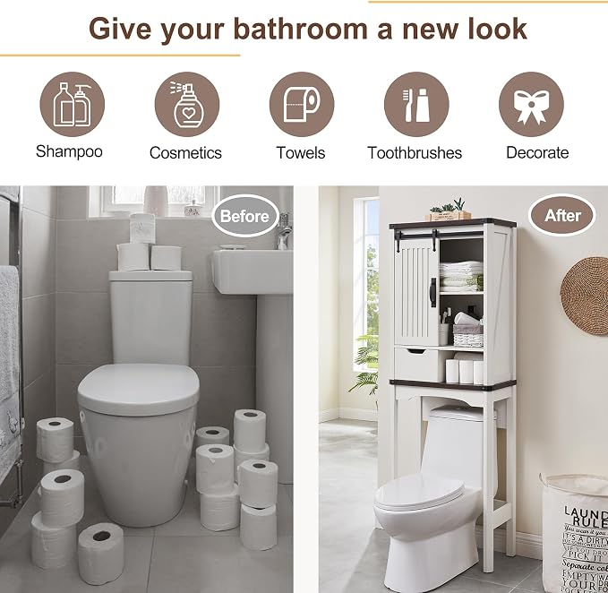 Over The Toilet Storage Cabinet, Farmhouse Storage Cabinet - Image 7