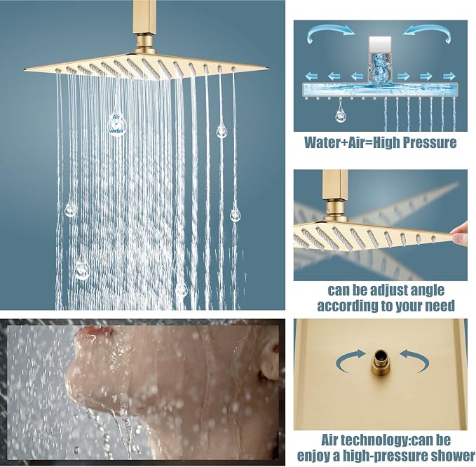 Aolemi Ceiling Mount Shower System Rain Shower Head - Image 3