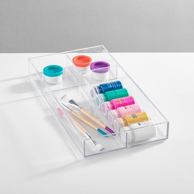 iDesign Clarity Plastic Divided Drawer Organizer, Storage Container - Image 5