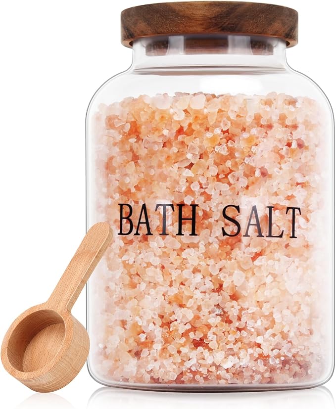 74 oz Glass Bath Salts Jar, Bath Salt Container by BKYFPQ