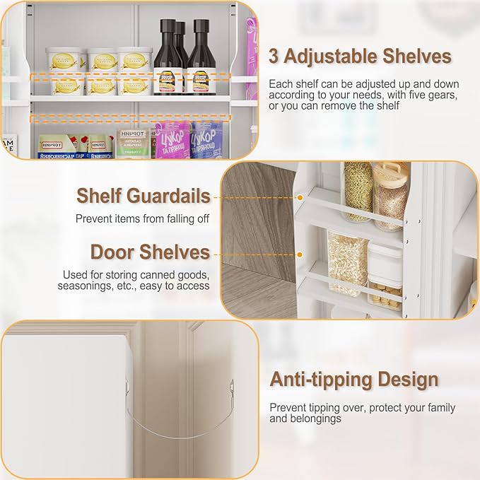Metal Kitchen Pantry Cabinet, Storage Cabinets - Image 4