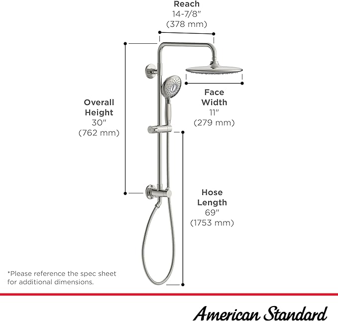 American Standard 102907GN00 Spectra Versa 24-Inch 4-Function Retrofit Shower - Image 5
