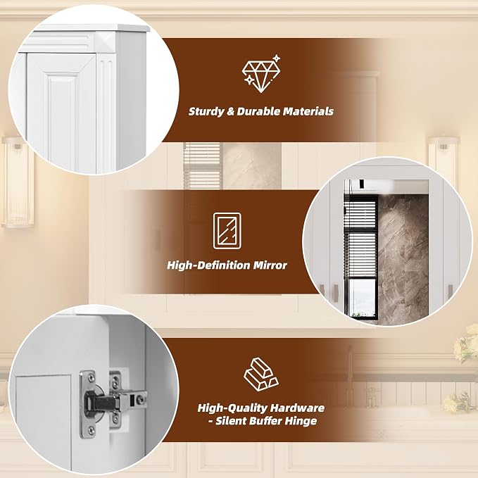 Merax Wall Mounted Bathroom Medicine Cabinet - Image 5