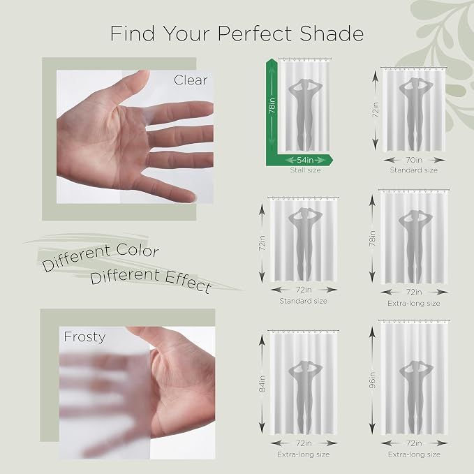 Stitch & Stone Shower Curtain Liner, Premium Medium Weight Durable Waterproof - Image 4