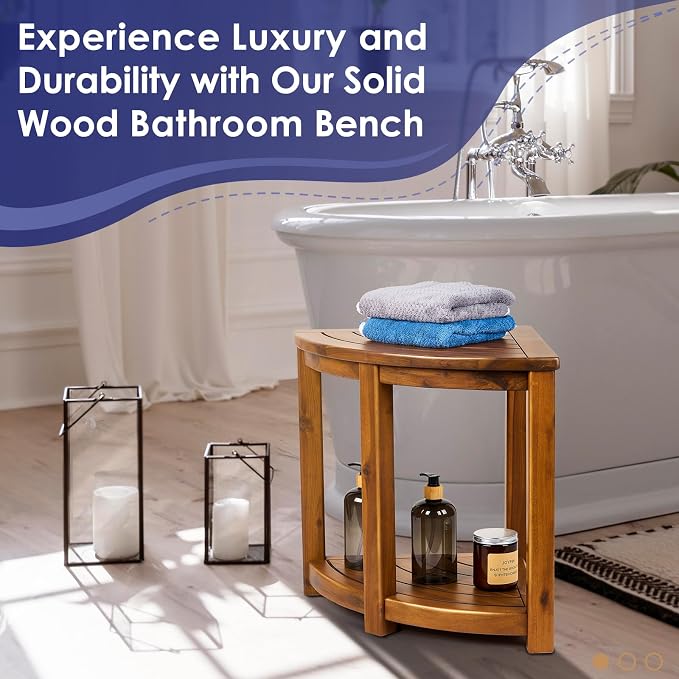 Teak Shower Stool - Image 2