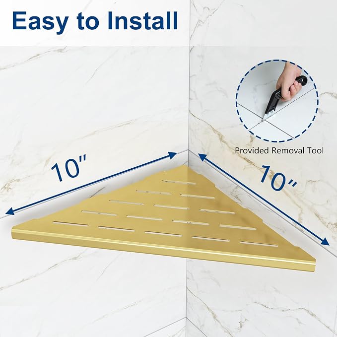 Corner Shower Shelves, 10” Recessed Tile Shower Shelf, 304 Stainless Steel - Image 5