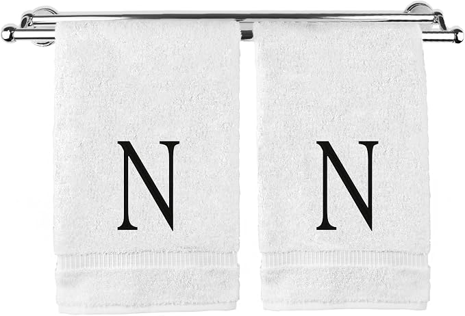 Monogrammed Hand Towel, Personalized Initial Gift, Extra Absorbent 100% Turkish by BareCotton