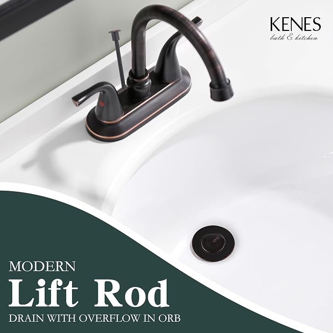 KENES Oil Rubbed Bronze Bathroom Sink Drain Assembly - Image 2