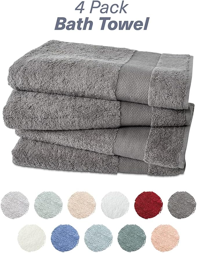 Hencely Premium Bath Towel Set of 4-28x58 Inches - Image 4