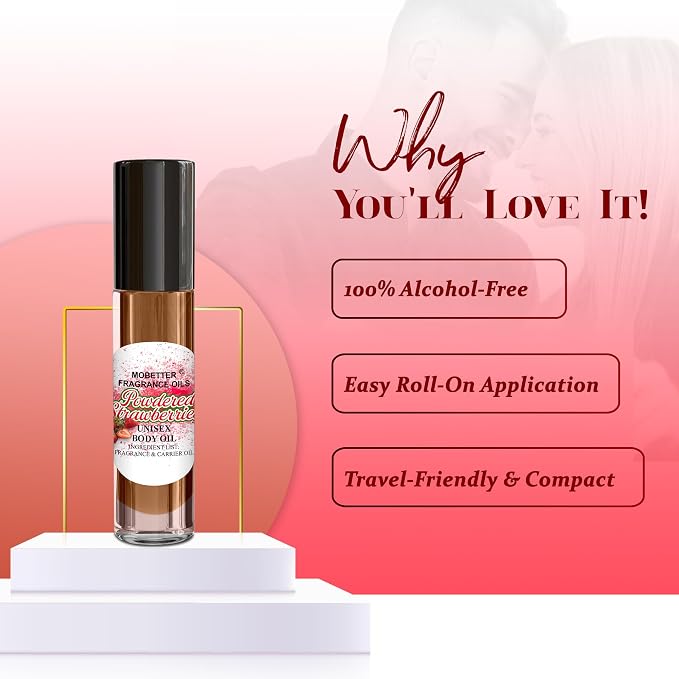MOBETTER FRAGRANCE OILS Powdered Strawberries Fragrance Body Oil - Image 4