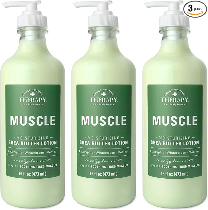 Village Naturals Therapy Muscle Shea Butter Lotion, Eucalyptus Mint Scent by VillageNaturalsTherapy