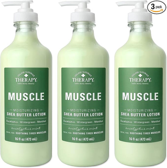 Village Naturals Therapy Muscle Shea Butter Lotion, Eucalyptus Mint Scent by VillageNaturalsTherapy