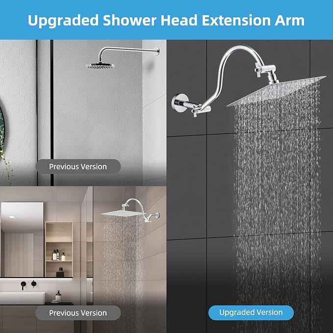 Hibbent All Metal Upgraded 18'' Shower Head Extension Arm - Image 4