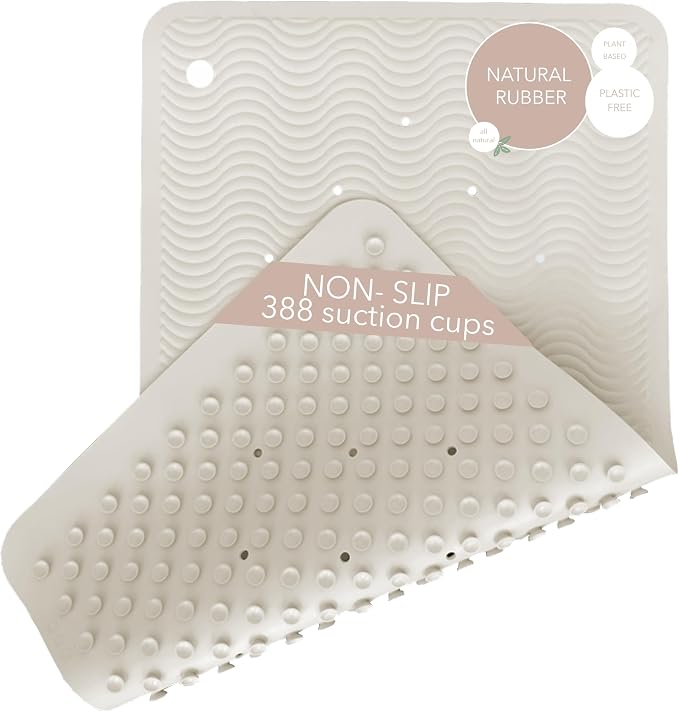 HEVEA Natural Rubber Wave Bath Mat – Long 28 × 16 in by HEVEA