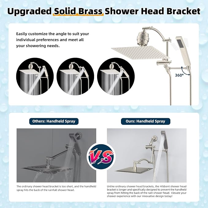 Hibbent Metal 12'' Filtered Rainfall Shower Head - Image 2