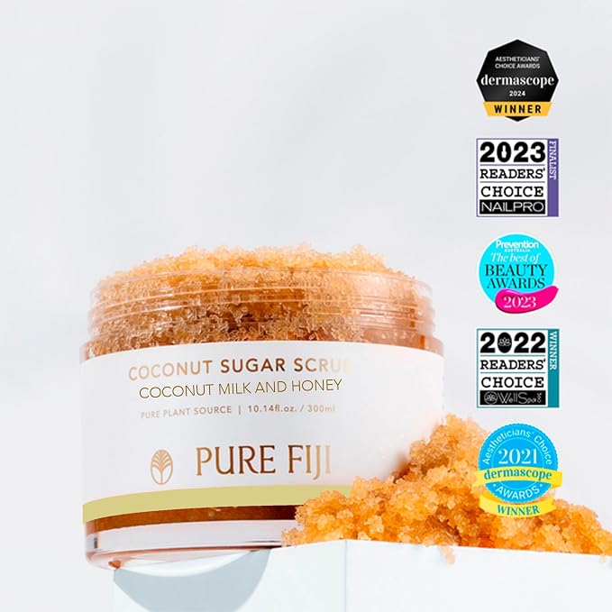 Pure Fiji Coconut Sugar Body Scrub, Coconut Milk & Honey - Image 7